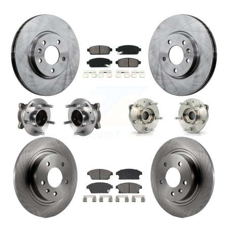 Front Rear Hub Bearing Brake Rotor & Pad Kit (10Pc) For Chevrolet Cruze Buick Verano Volt KBB-129434