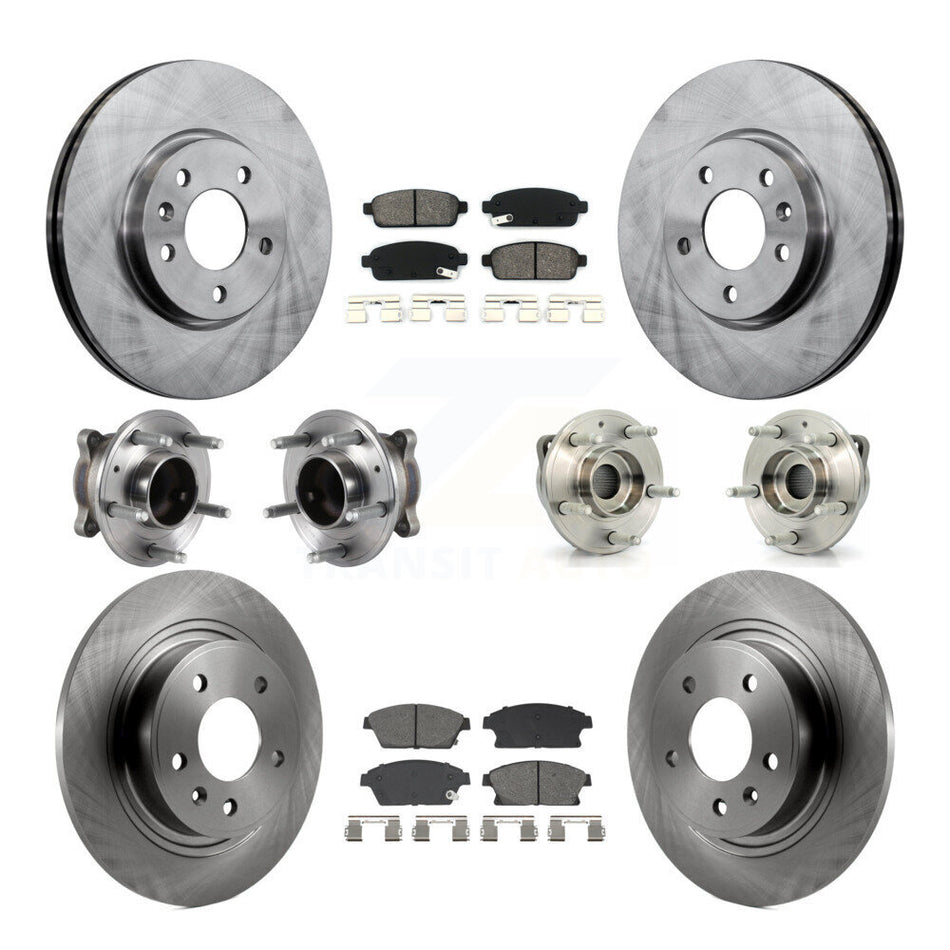 Front Rear Hub Bearing Brake Rotor & Pad Kit (10Pc) For Chevrolet Cruze Buick Verano Volt KBB-129434