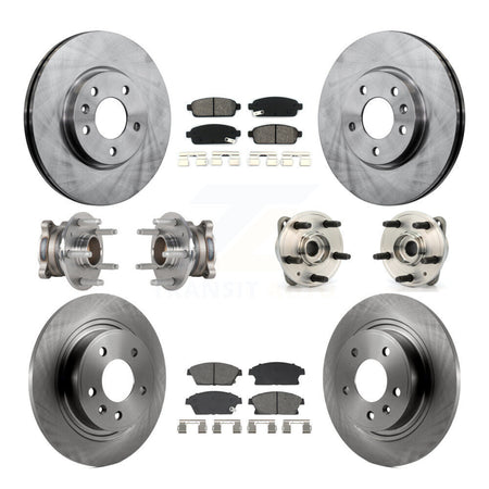 Front Rear Hub Bearing Brake Rotor Pad Kit (10Pc) For 14-15 Chevrolet Cruze DIESEL engine KBB-129435
