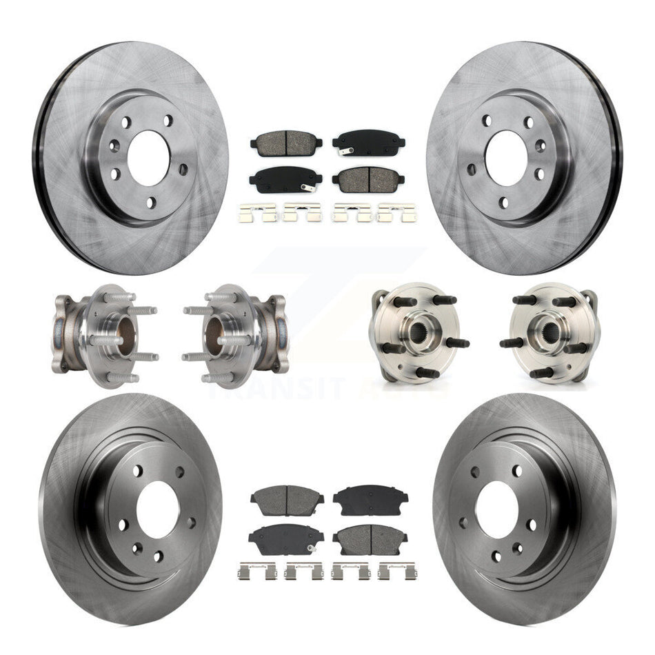 Front Rear Hub Bearing Brake Rotor Pad Kit (10Pc) For 14-15 Chevrolet Cruze DIESEL engine KBB-129435