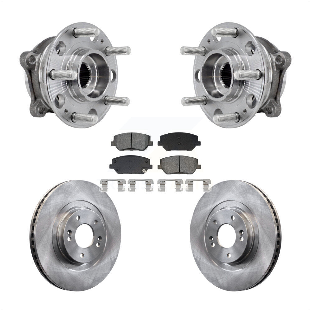 Front Hub Bearing Assembly Disc Brake Rotors And Pads Kit For 2019-2020 Hyundai Santa Fe KBB-129438