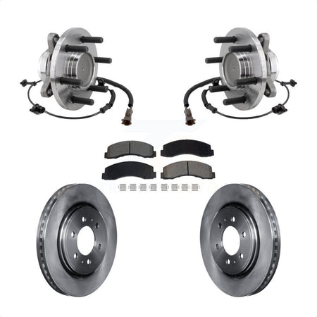 Front Hub Bearing Brake Rotor And Pad Kit For Ford F-150 Expedition Lincoln Navigator RWD KBB-129442