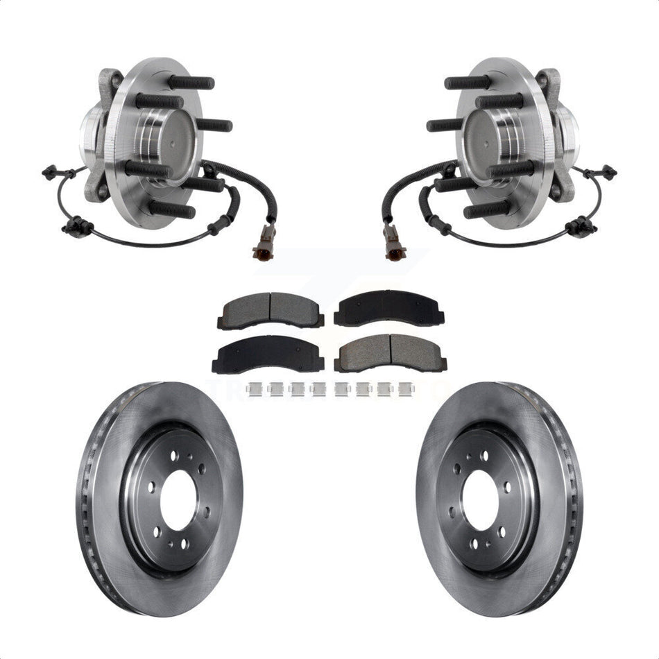 Front Hub Bearing Brake Rotor And Pad Kit For Ford F-150 Expedition Lincoln Navigator RWD KBB-129442