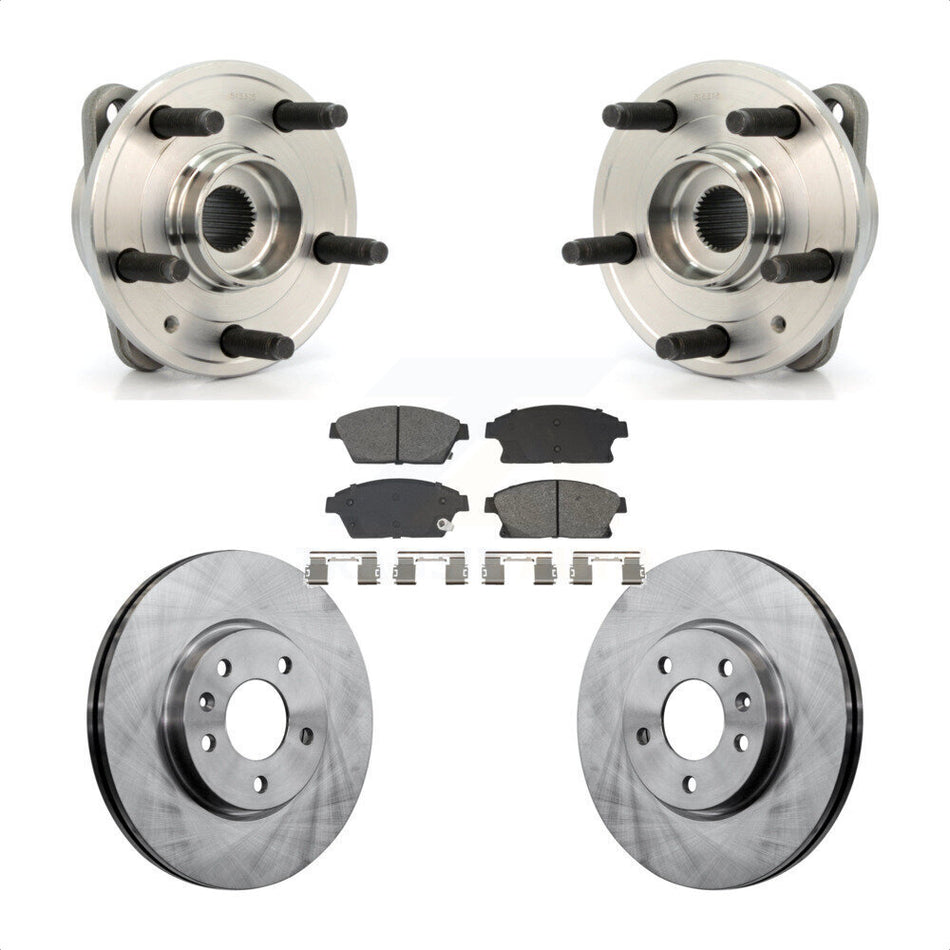 Front Hub Bearing Brake Rotor & Pad Kit For 14-15 Chevrolet Cruze With 15" Factory Wheels KBB-129446