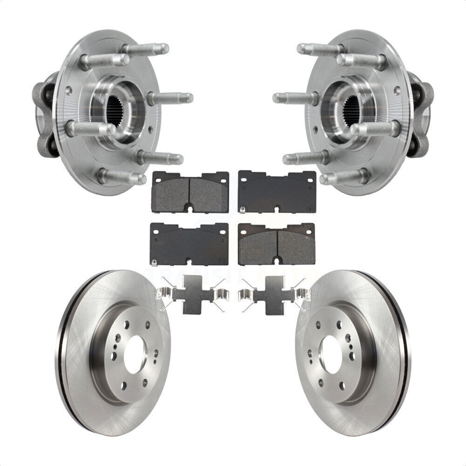 Front Hub Bearing Brake Rotor Pad Kit For Chevrolet GMC Silverado 1500 Sierra Yukon Tahoe KBB-129450