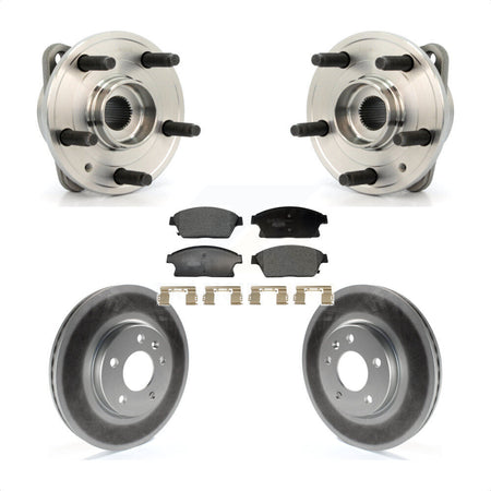 Front Hub Bearing Coated Brake Rotor Pads Kit For Chevrolet Cruze With 15" Factory Wheels KBB-129455