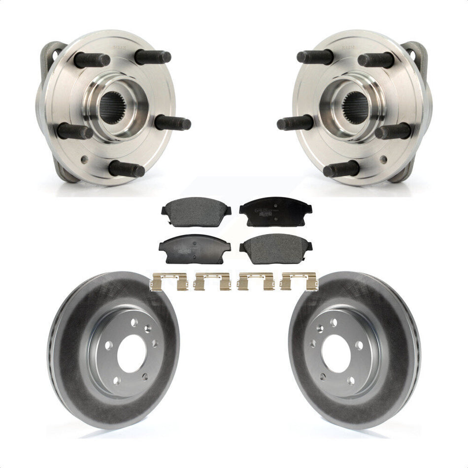 Front Hub Bearing Coated Brake Rotor Pads Kit For Chevrolet Cruze With 15" Factory Wheels KBB-129455