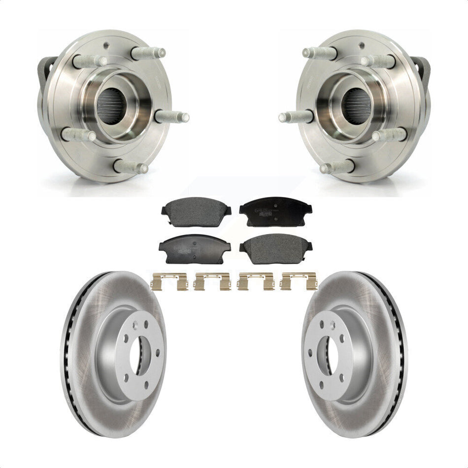 Front Hub Bearing Assembly Coated Disc Brake Rotors And Ceramic Pads Kit For Cadillac ATS KBB-129457