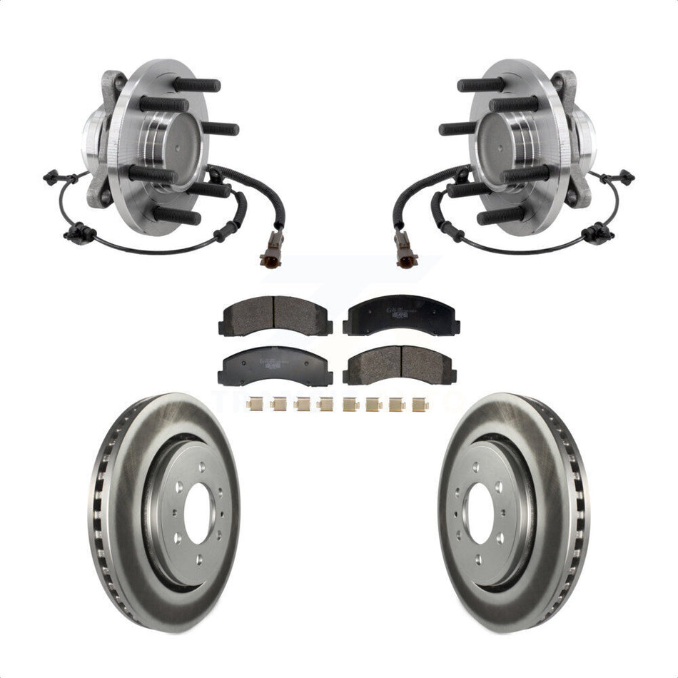 Front Hub Bearing Coated Brake Rotor Pads Kit For Ford F-150 Expedition Lincoln Navigator KBB-129465