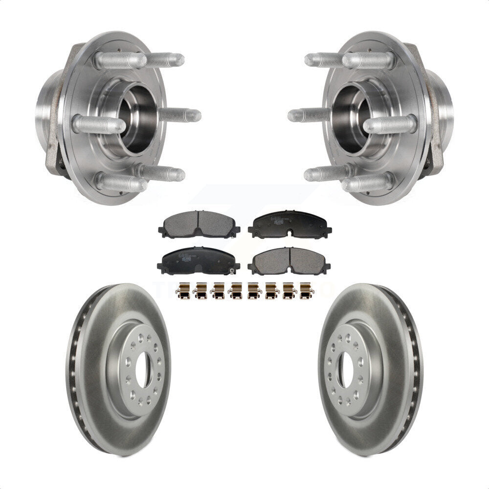 Front Hub Bearing Coat Brake Rotor Pad Kit For Chevrolet Traverse Blazer GMC Acadia Buick KBB-129472