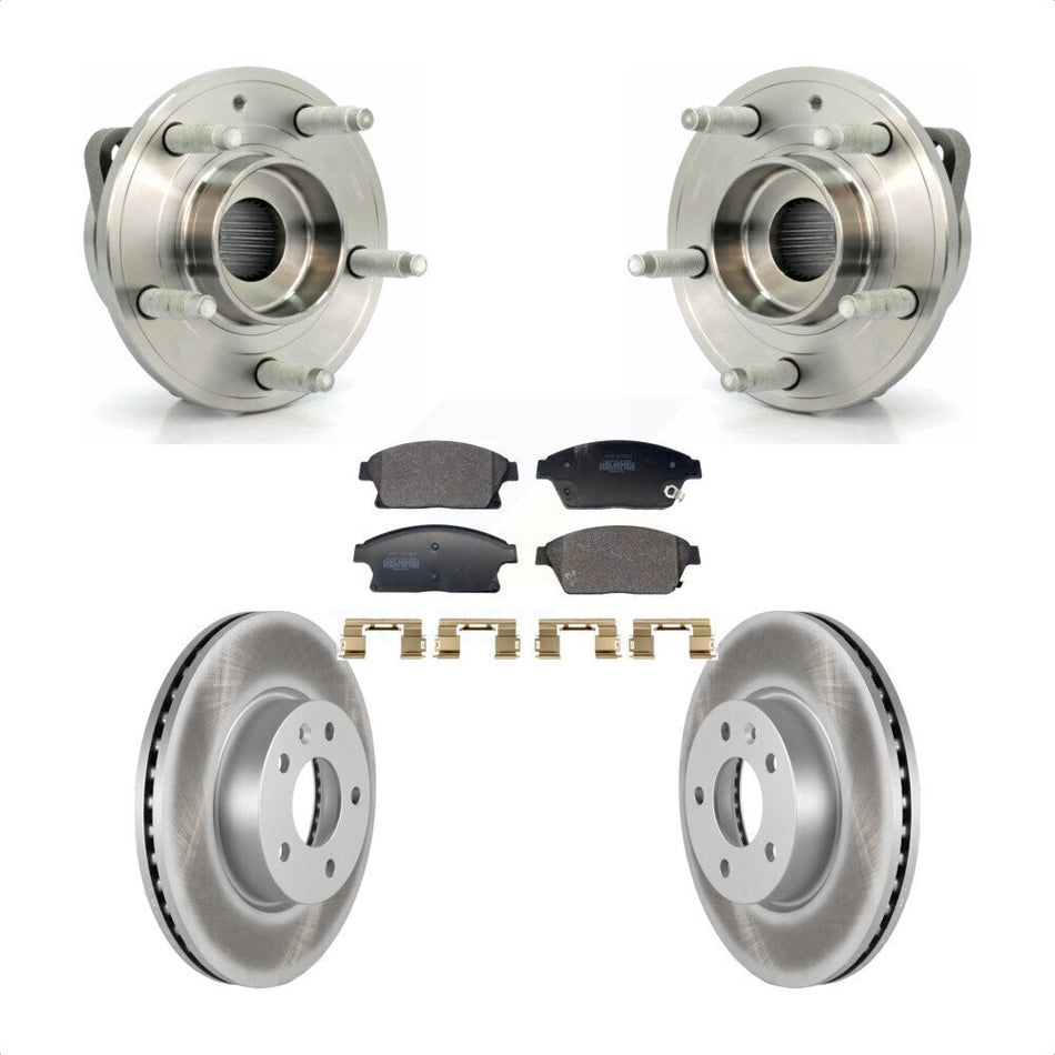 Front Hub Bearing Assembly Coated Disc Brake Rotors And Pads Kit For Cadillac ATS KBB-129475