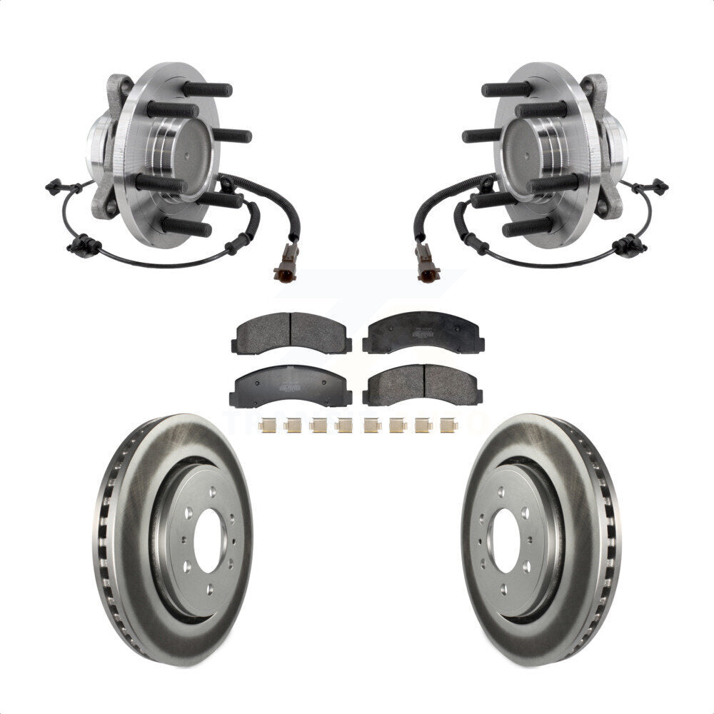 Front Hub Bearing Coated Brake Rotor Pads Kit For Ford F-150 Expedition Lincoln Navigator KBB-129479