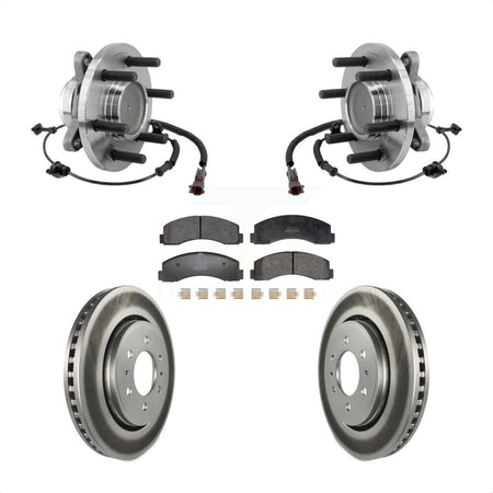 Front Hub Bearing Coated Brake Rotor Pads Kit For Ford F-150 Expedition Lincoln Navigator KBB-129479
