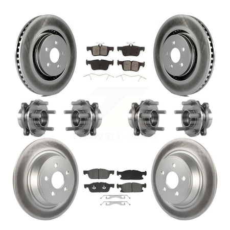 Front Rear Hub Bearing Coated Disc Brake Rotor Pad Kit (10Pc) For Lincoln Continental AWD KBB-129492