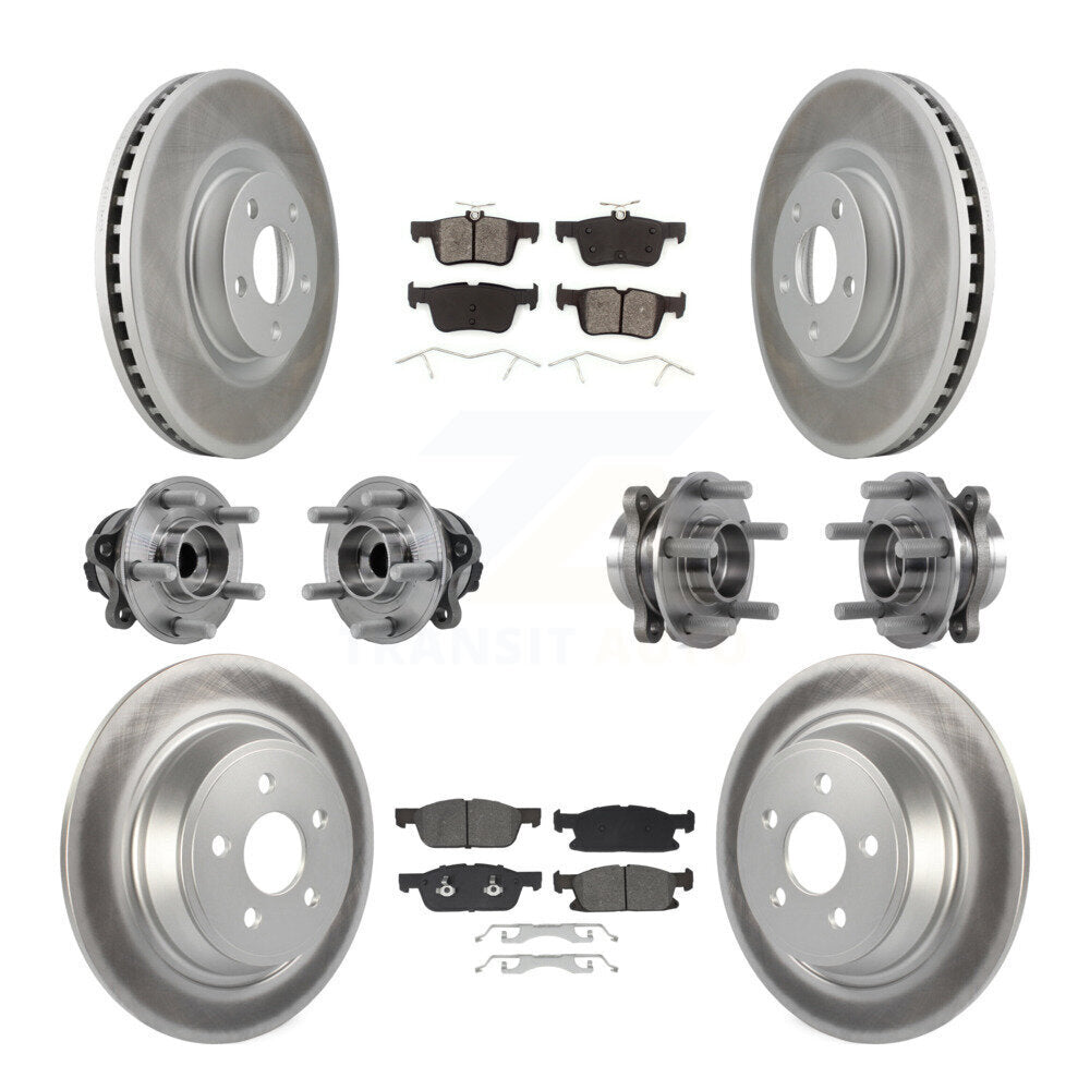 Front Rear Hub Bearing Coated Disc Brake Rotor Pad Kit (10Pc) For Lincoln Continental FWD KBB-129495