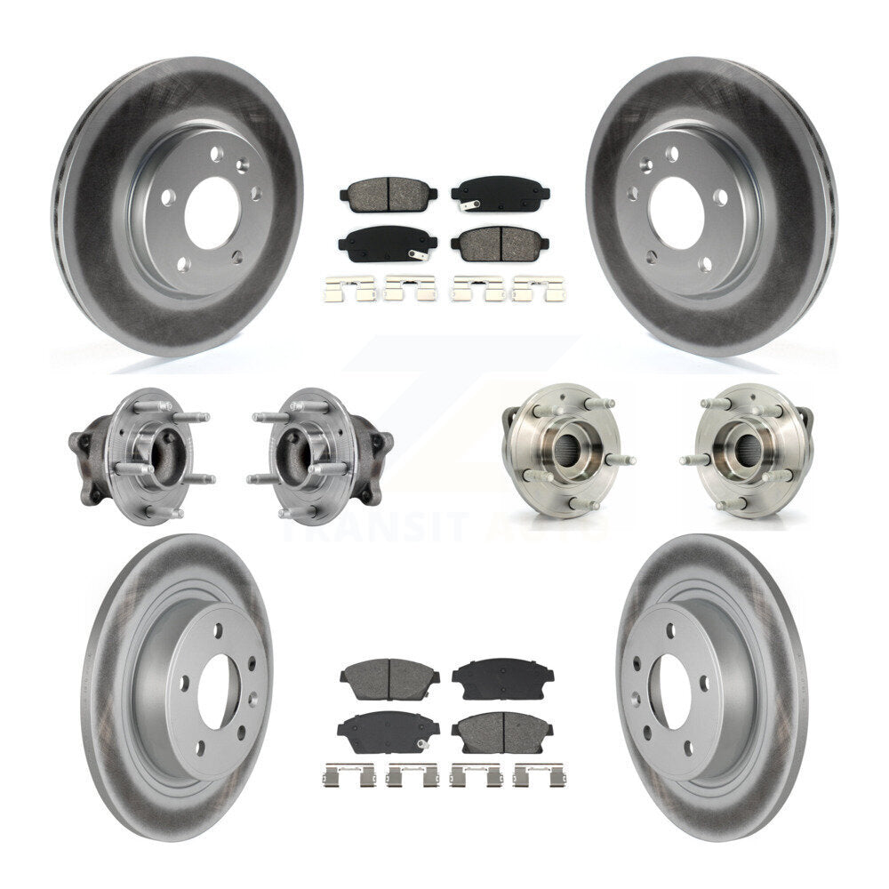 Front Rear Hub Bearing Coated Brake Rotor Pads Kit (10Pc) For Buick Verano Chevrolet Volt KBB-129502