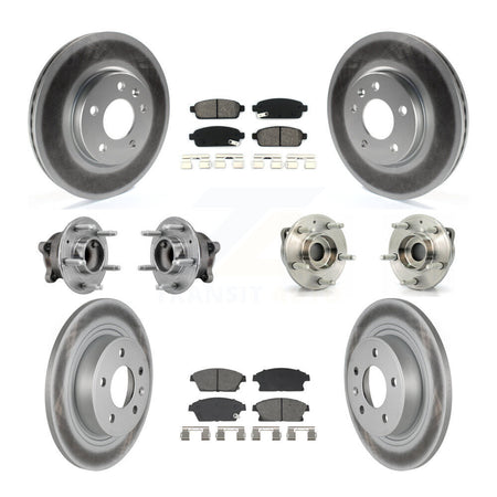 Front Rear Hub Bearing Coated Brake Rotor Pads Kit (10Pc) For Buick Verano Chevrolet Volt KBB-129502