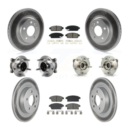 Front Rear Hub Bearing Coated Brake Rotor Pad Kit (10Pc) For Chevrolet Cruze Buick Verano KBB-129503