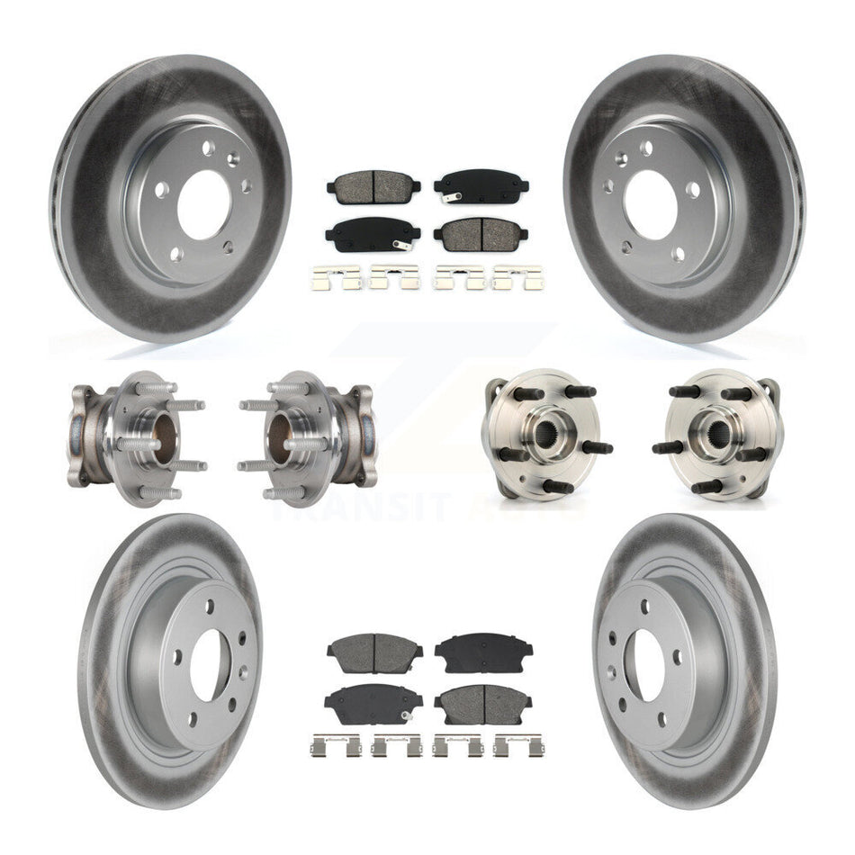 Front Rear Hub Bearing Coat Brake Rotor Pads Kit (10Pc) For Chevrolet Cruze DIESEL engine KBB-129504