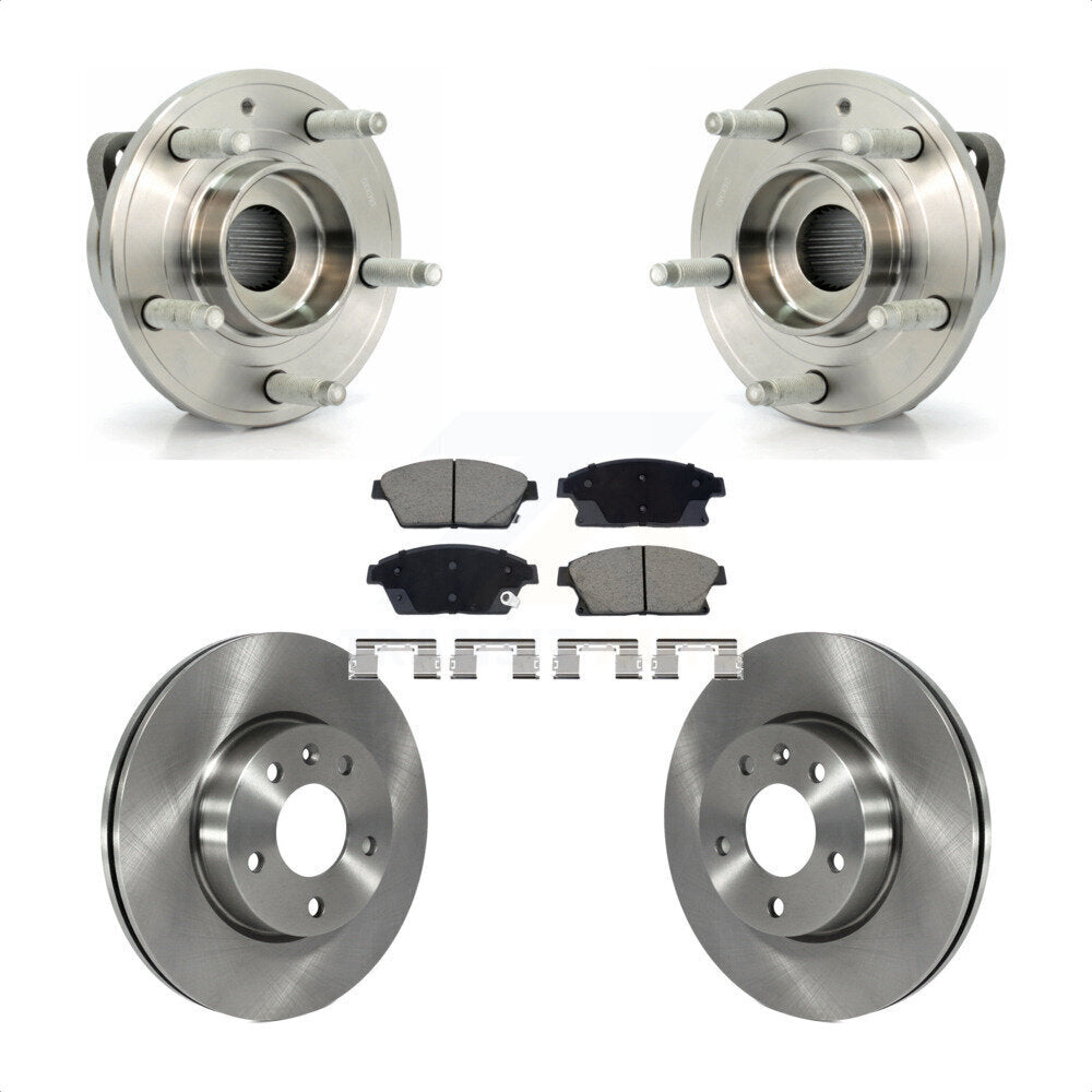 Front Hub Bearing Assembly Disc Brake Rotors And Ceramic Pads Kit For Cadillac ATS KBB-129506