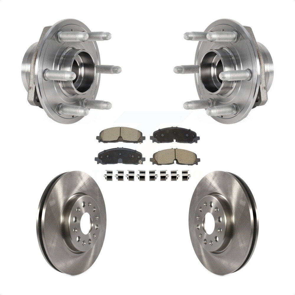 Front Hub Bearing Disc Brake Rotor Pad Kit For Chevrolet Traverse Blazer GMC Acadia Buick KBB-129507