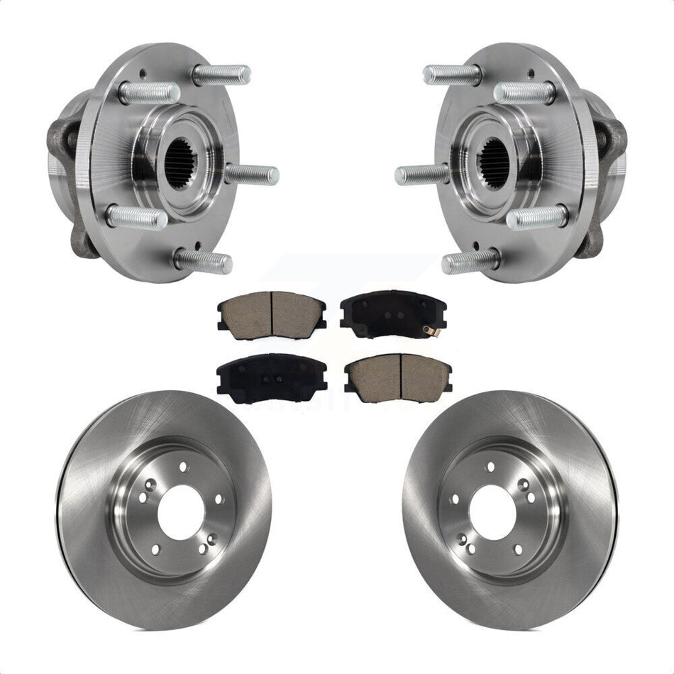 Front Hub Bearing Assembly Disc Brake Rotors And Ceramic Pads Kit For Kia Soul KBB-129508