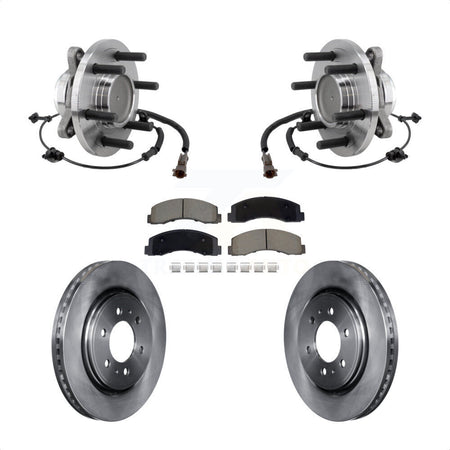 Front Hub Bearing Brake Rotor And Pad Kit For Ford F-150 Expedition Lincoln Navigator RWD KBB-129509