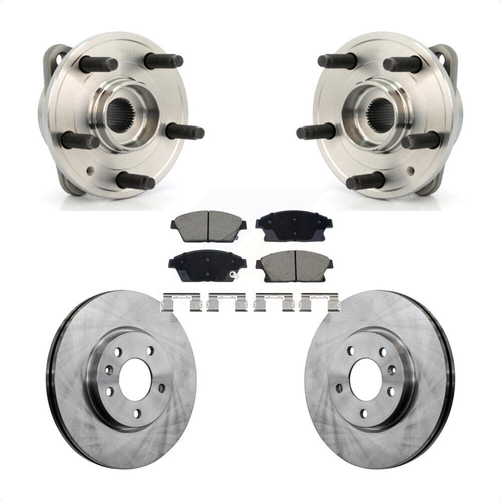 Front Hub Bearing Brake Rotor & Pad Kit For 14-15 Chevrolet Cruze With 15" Factory Wheels KBB-129513