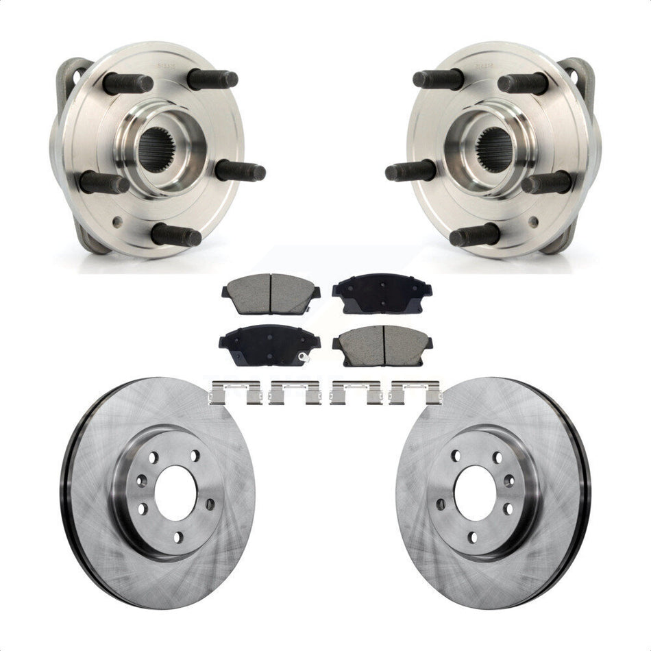 Front Hub Bearing Brake Rotor & Pad Kit For 14-15 Chevrolet Cruze With 15" Factory Wheels KBB-129513