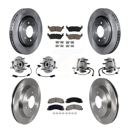 Front Rear Hub Bearing Brake Rotor & Pad Kit (10Pc) For Ford Expedition Lincoln Navigator KBB-129522