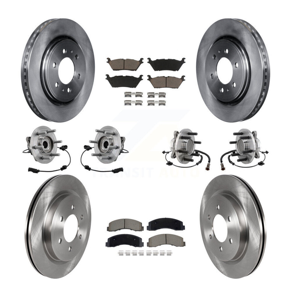 Front Rear Hub Bearing Brake Rotor & Pad Kit (10Pc) For Ford Expedition Lincoln Navigator KBB-129522