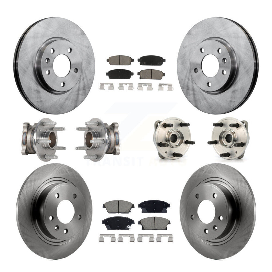 Front Rear Hub Bearing Brake Rotor Pad Kit (10Pc) For 14-15 Chevrolet Cruze DIESEL engine KBB-129524