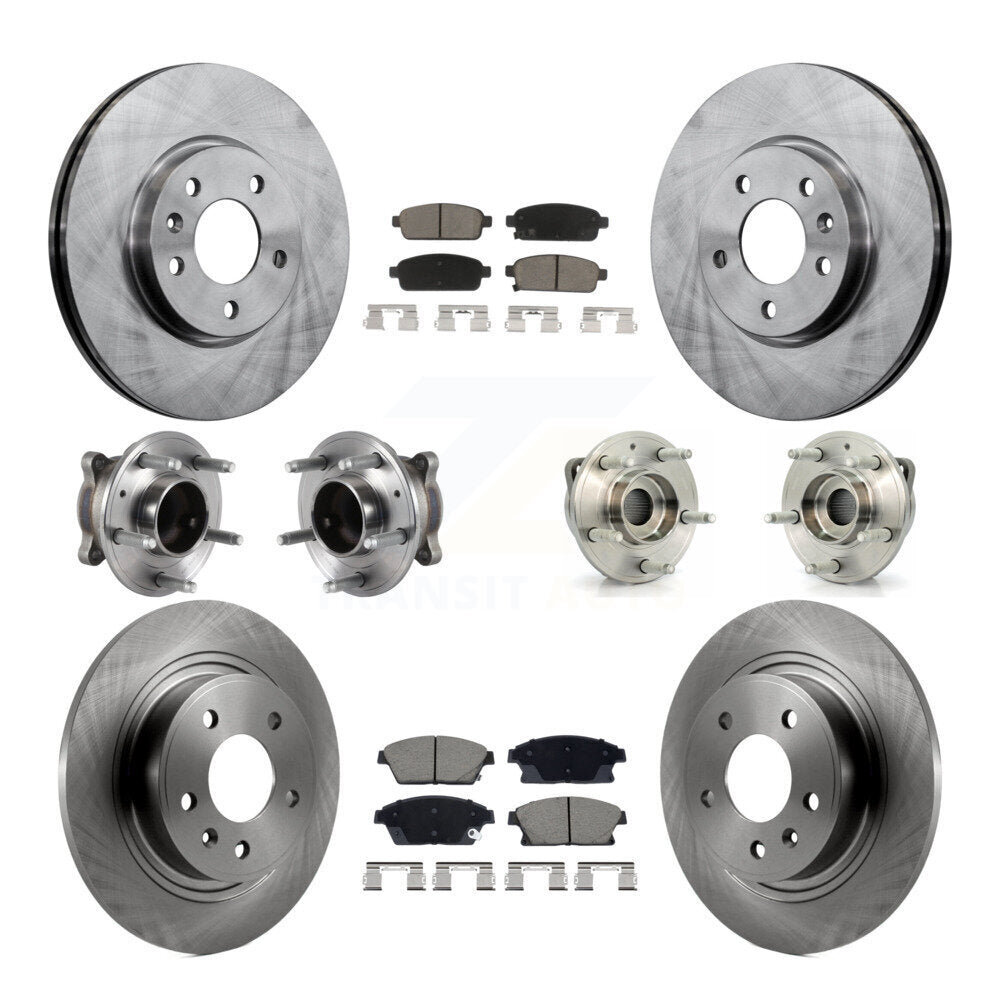 Front Rear Hub Bearing Brake Rotor & Pad Kit (10Pc) For Chevrolet Cruze Buick Verano Volt KBB-129525