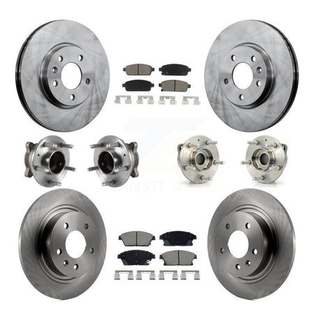 Front Rear Hub Bearing Brake Rotor & Pad Kit (10Pc) For Chevrolet Cruze Buick Verano Volt KBB-129525