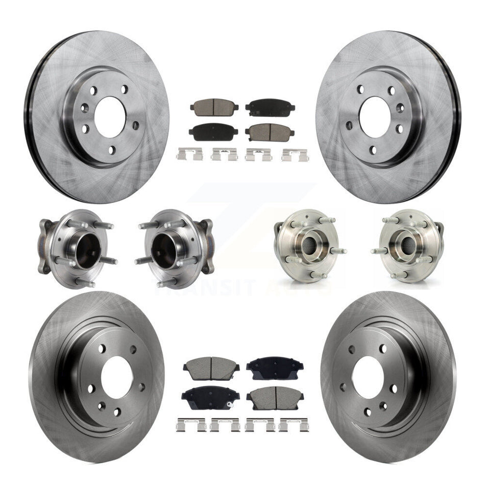 Front Rear Hub Bearing Brake Rotor & Pad Kit (10Pc) For Chevrolet Cruze Buick Verano Volt KBB-129525