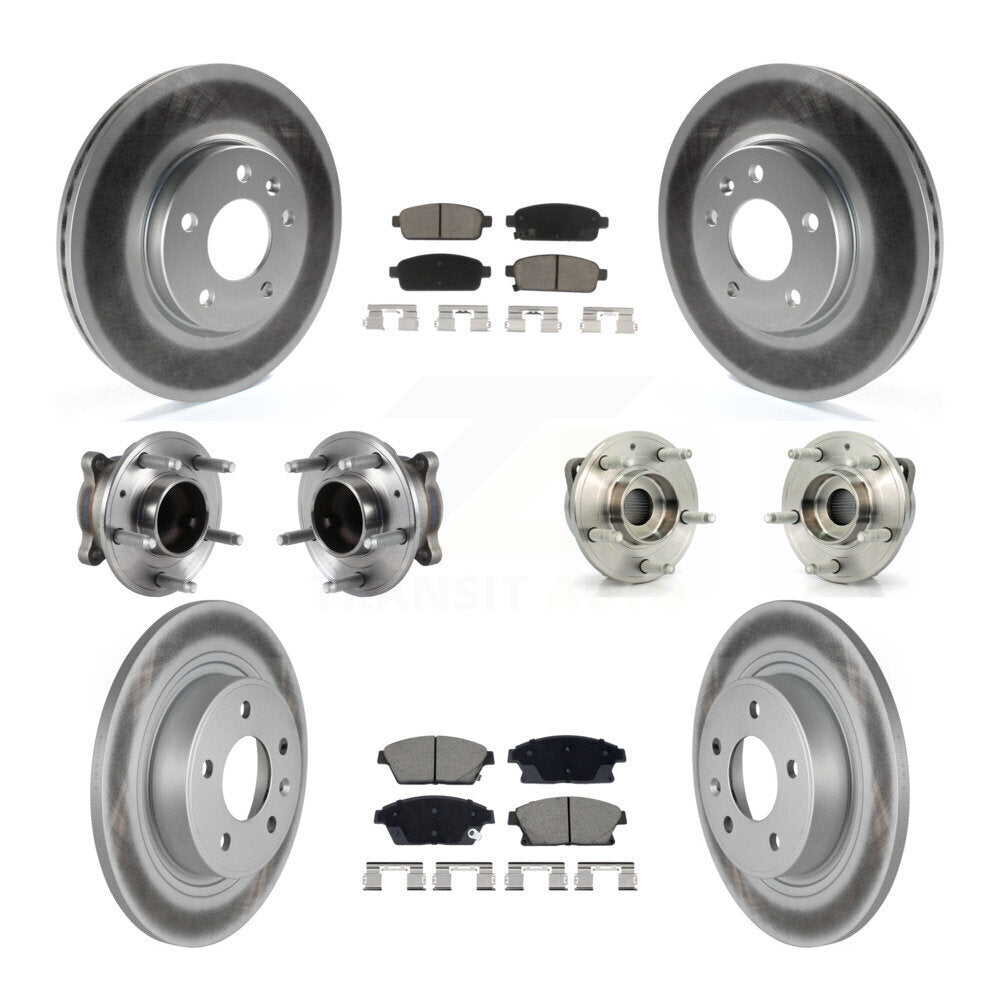 Front Rear Hub Bearing Coated Brake Rotor Pad Kit (10Pc) For Chevrolet Cruze Buick Verano KBB-129532