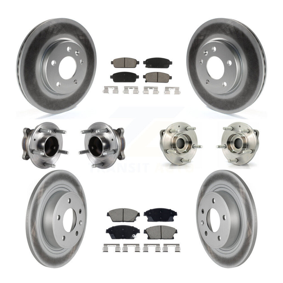 Front Rear Hub Bearing Coated Brake Rotor Pad Kit (10Pc) For Chevrolet Cruze Buick Verano KBB-129532