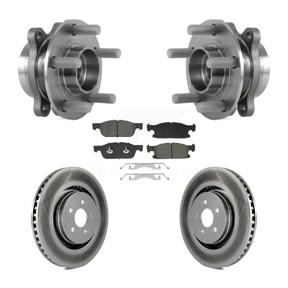 Front Hub Bearing Coated Disc Brake Rotor Pad Kit For Ford Fusion Lincoln MKZ Continental KBB-129543