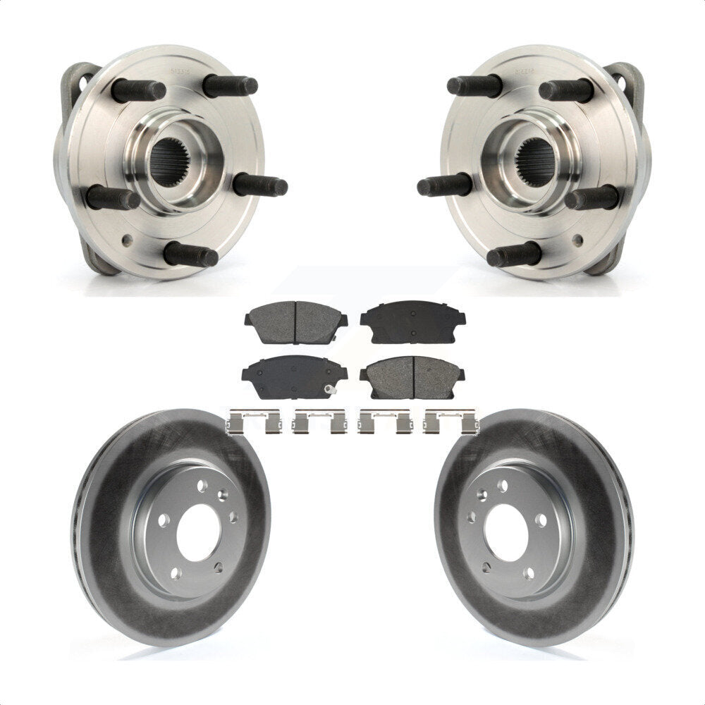 Front Hub Bearing Coated Brake Rotor Pads Kit For Chevrolet Cruze With 15" Factory Wheels KBB-129549