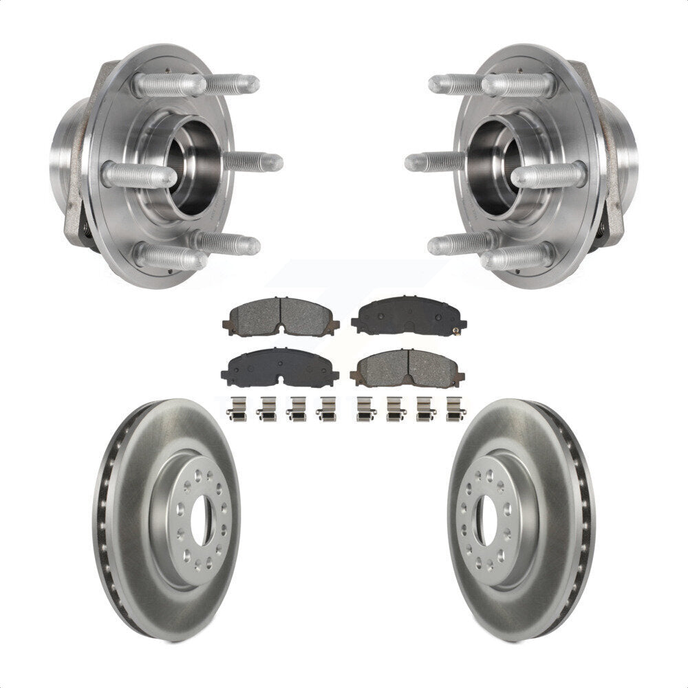 Front Hub Bearing Coat Brake Rotor Pad Kit For Chevrolet Traverse Blazer GMC Acadia Buick KBB-129550