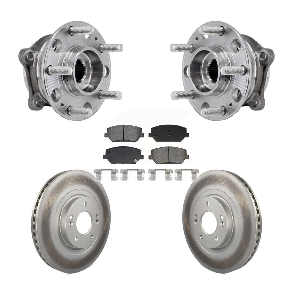 Front Hub Bearing Assembly Coated Disc Brake Rotor Pad Kit For 2019-2020 Hyundai Santa Fe KBB-129554