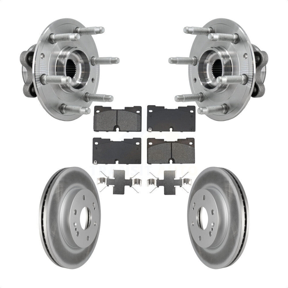 Front Hub Bearing Coat Brake Rotor Pads Kit For Chevrolet GMC Silverado 1500 Sierra Yukon KBB-129555