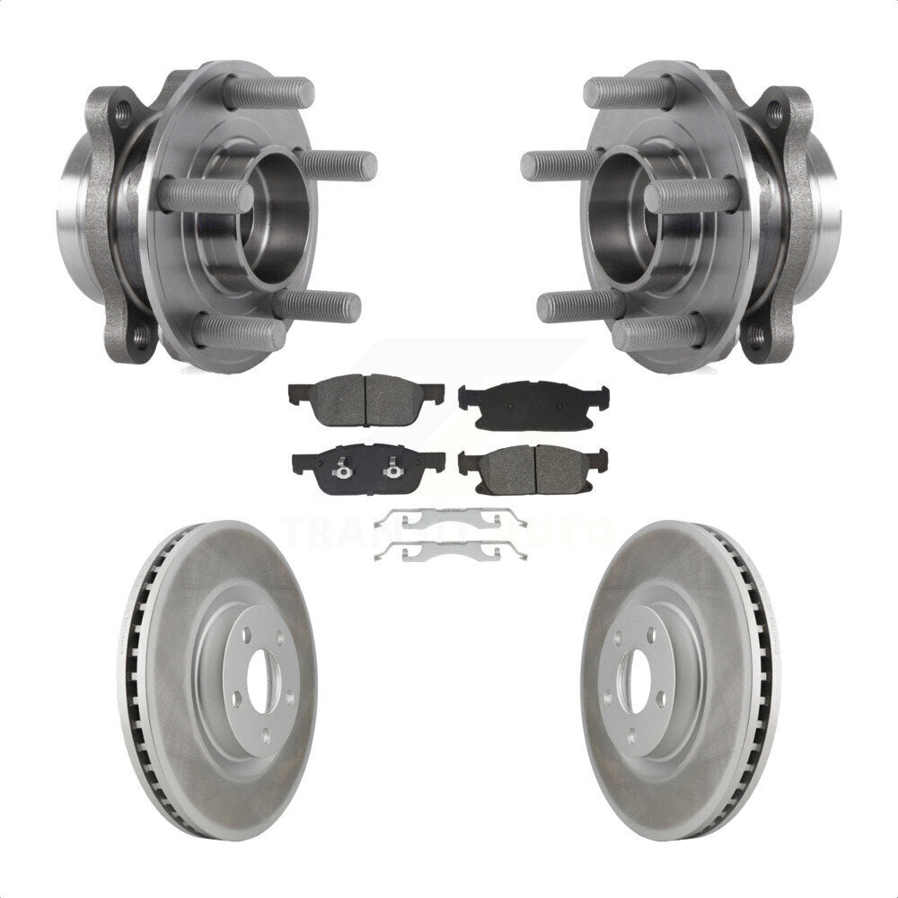 Front Hub Bearing Assembly Coated Disc Brake Rotors And Pads Kit For Lincoln Continental KBB-129559