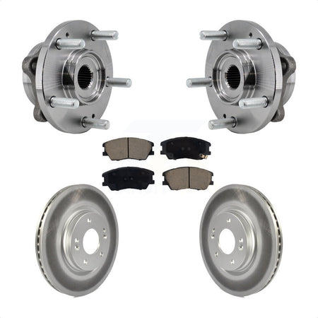 Front Hub Bearing Assembly Coated Disc Brake Rotors And Ceramic Pads Kit For Kia Soul KBB-129564