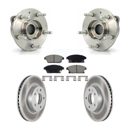 Front Hub Bearing Assembly Coated Disc Brake Rotors And Ceramic Pads Kit For Cadillac ATS KBB-129569