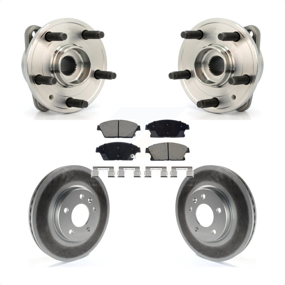 Front Hub Bearing Coated Brake Rotor Pads Kit For Chevrolet Cruze With 15" Factory Wheels KBB-129570