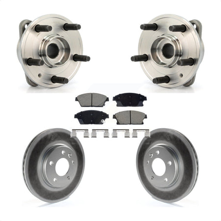 Front Hub Bearing Coated Brake Rotor Pads Kit For Chevrolet Cruze With 15" Factory Wheels KBB-129570