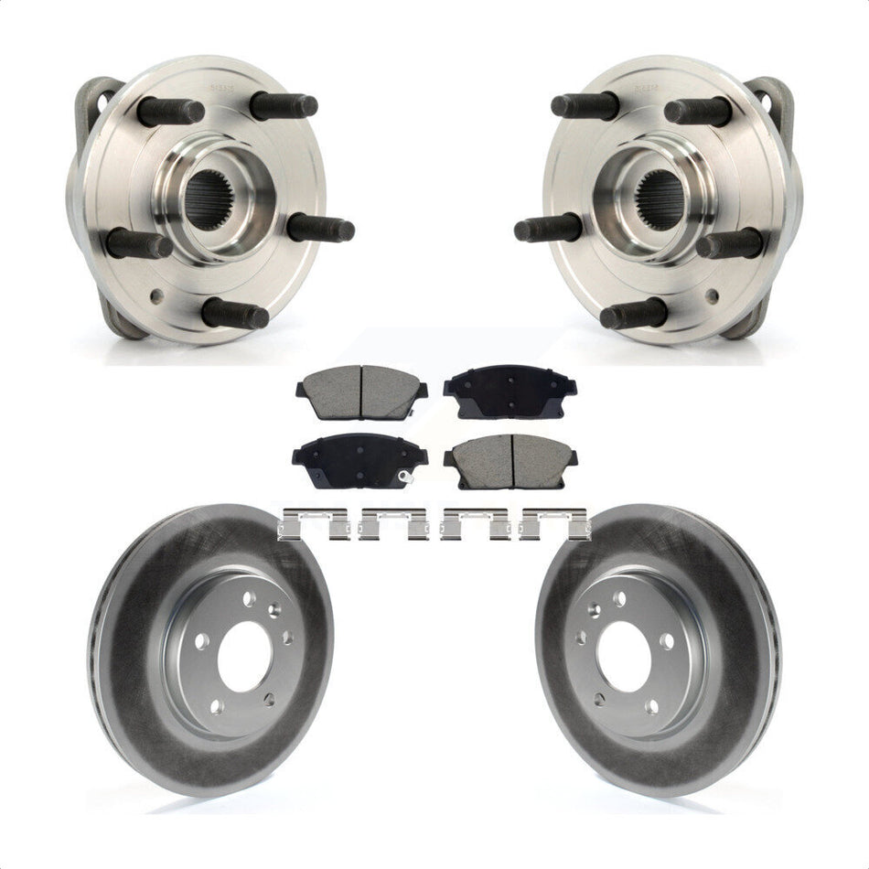 Front Hub Bearing Coated Brake Rotor Pads Kit For Chevrolet Cruze With 15" Factory Wheels KBB-129570