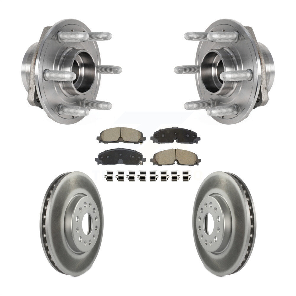 Front Hub Bearing Coat Brake Rotor Pad Kit For Chevrolet Traverse Blazer GMC Acadia Buick KBB-129576