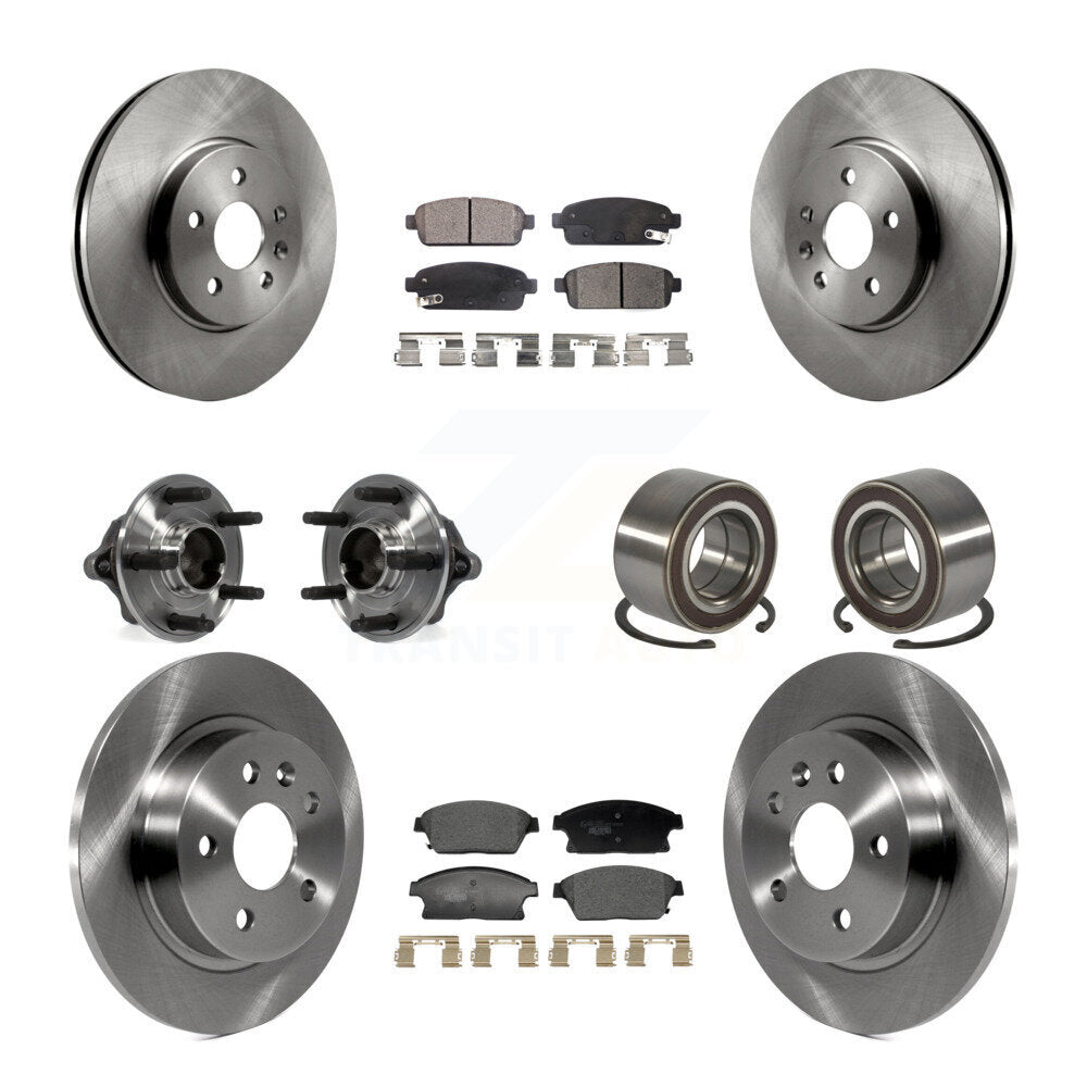 Front Rear Hub Bearing Brake Rotor And Pad Kit (10Pc) For Chevrolet Trax Buick Encore FWD KBB-129577
